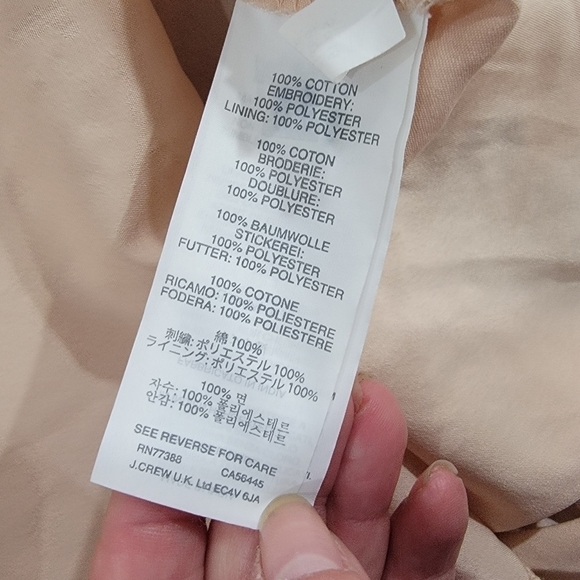 J. Crew Cotton Embroidered Open Polks dot Skirt over blush pink lining Size 6 - Picture 15 of 16